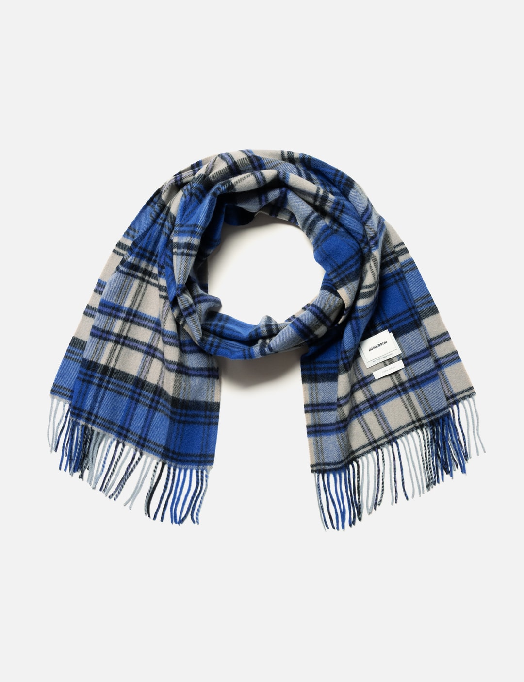 Adererror Revint Plaid Muffler In Blue/蓝色/藍色/블루/ブルー