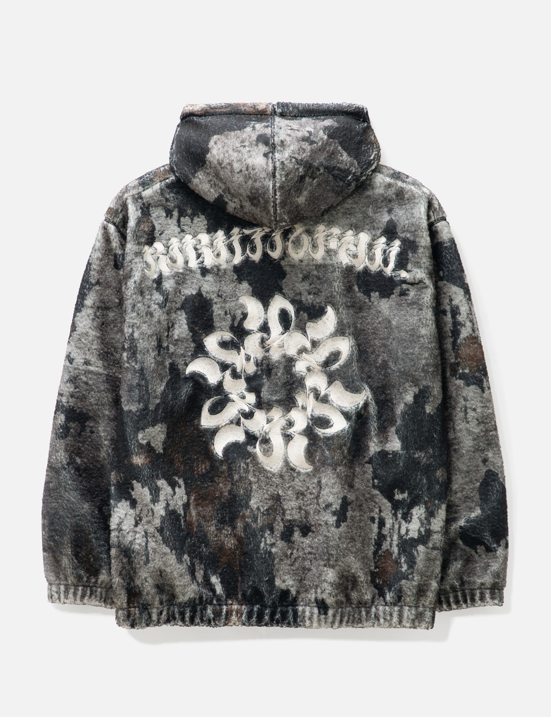 BURN PRINT ZIP-UP FLEECE HOODIE view 9