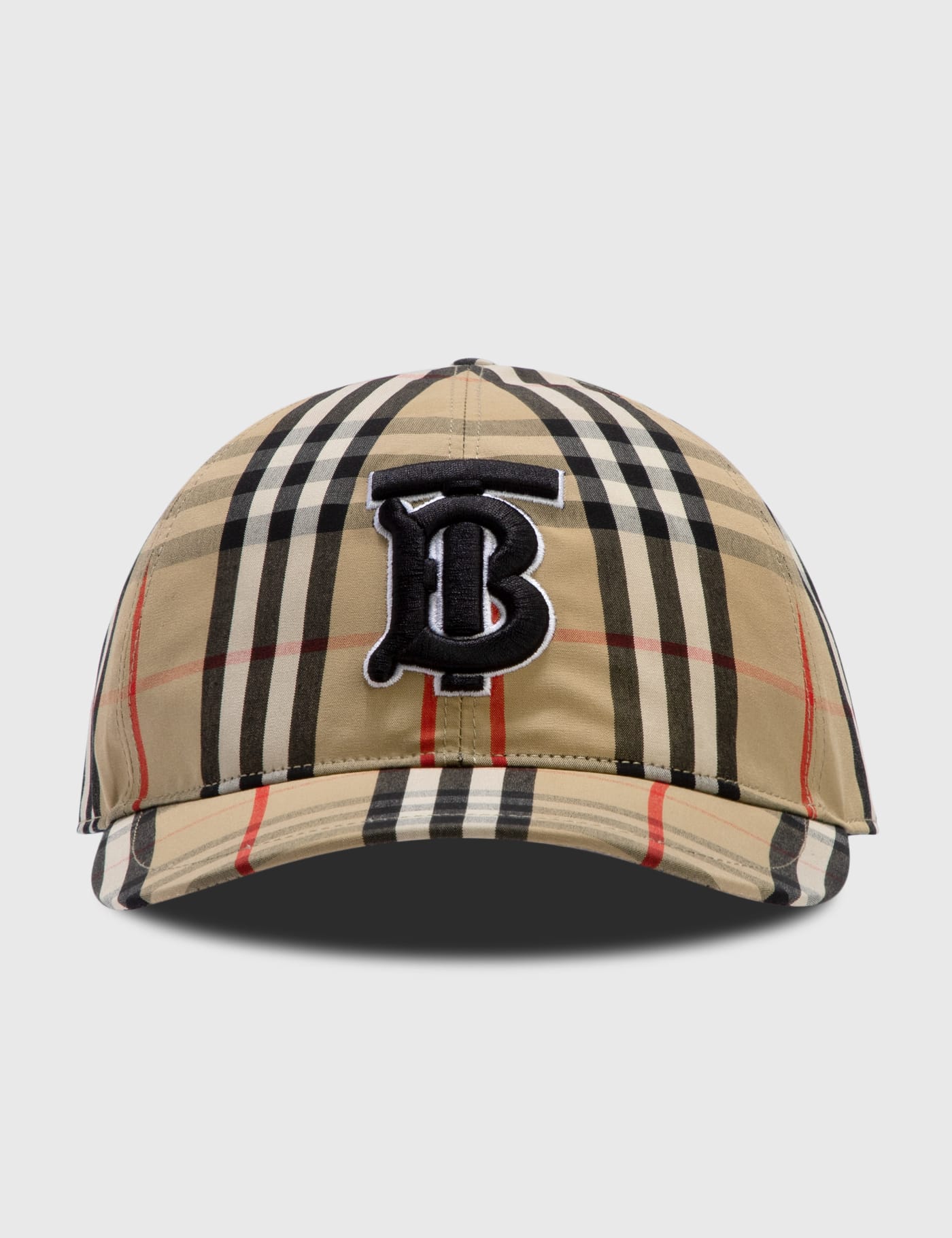 버버리 Burberry Monogram Motif Vintage Check Cotton Baseball Cap