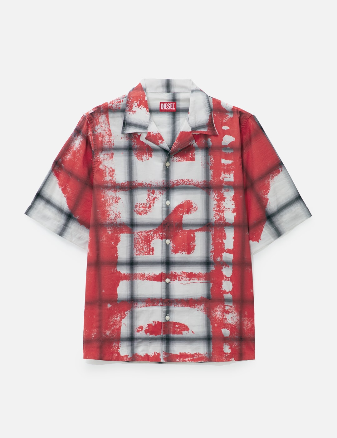 S-Nabil Check Bowling Shirt With Fading Logo