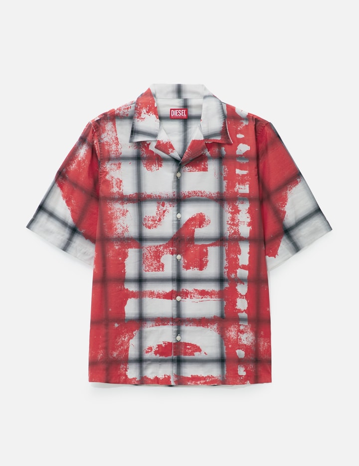 S-Nabil Check bowling shirt with fading logo Placeholder Image