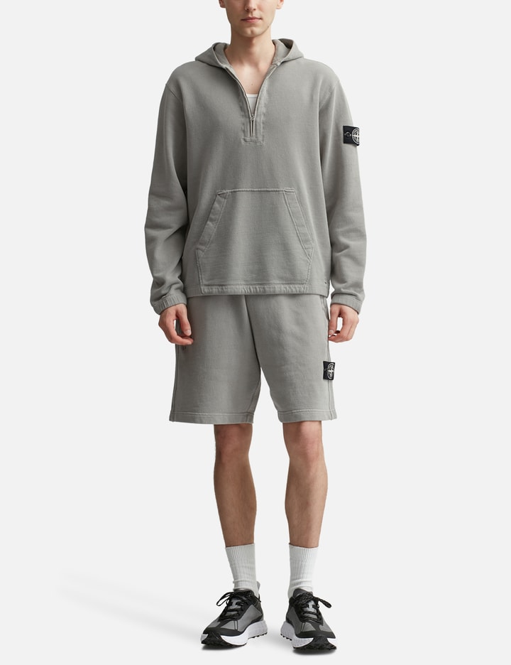 Shop Stone Island 70% Recycled Cotton Fleece Hooded Sweatshirt In Grey