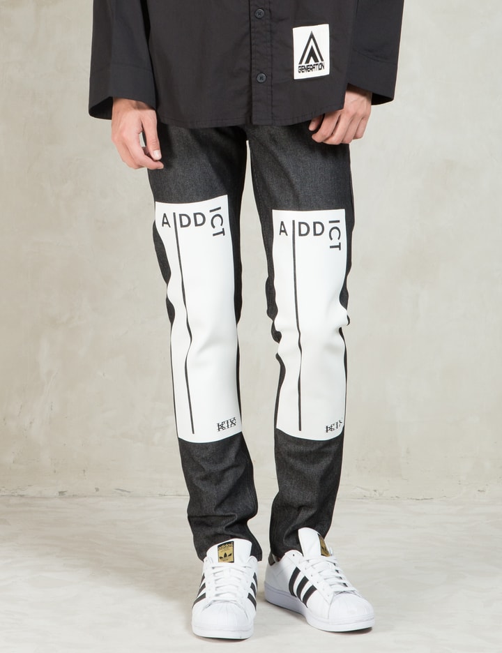 Black Addict Plastisol Tapered Trousers Placeholder Image