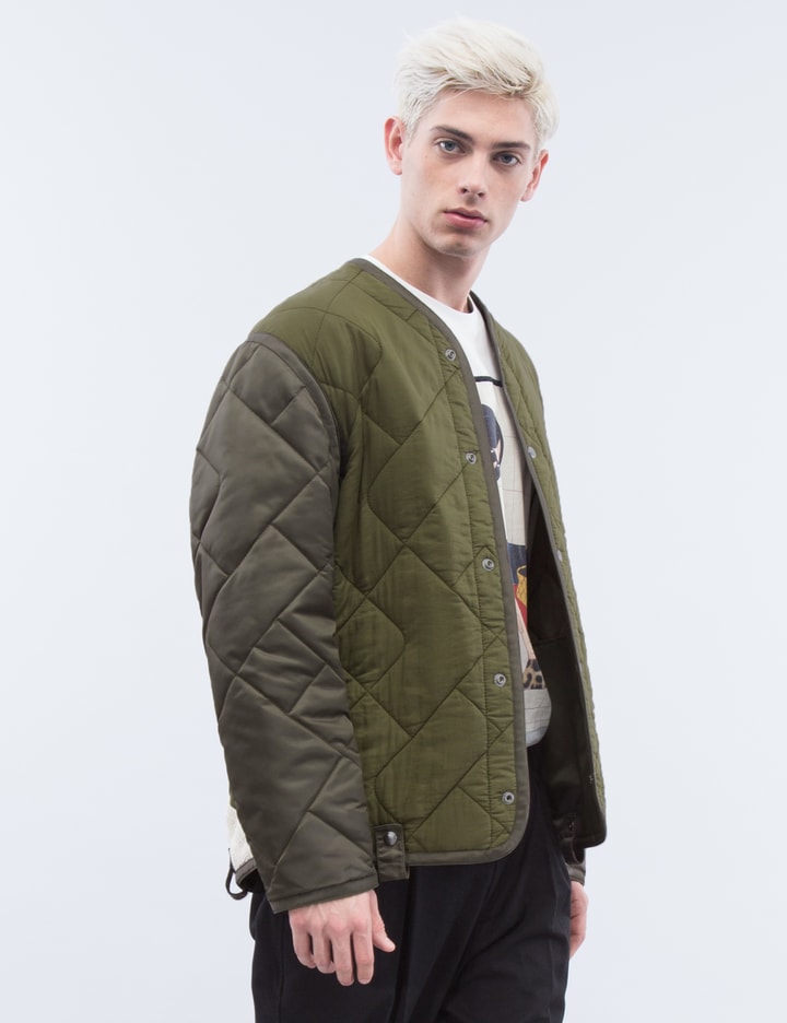 Crochet Back Quilted Military Jacket Placeholder Image