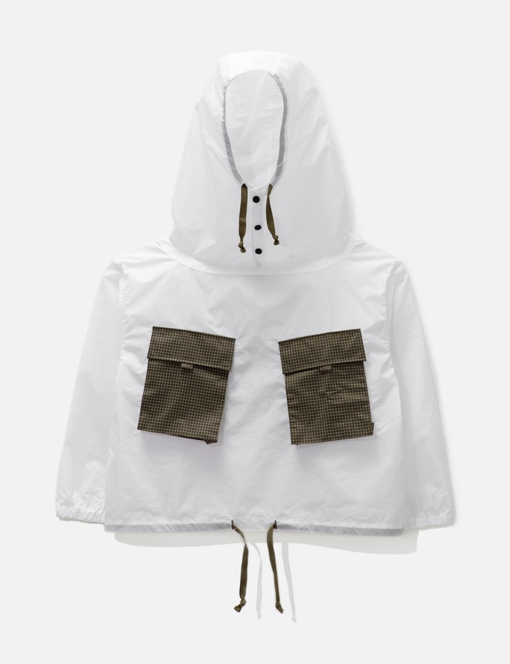 Brain Dead Translucent Military Smock Jacket In White