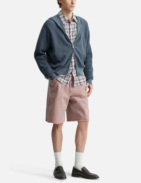 Waffle Cotton Color Dyed Hoodie Zip-Up view 14