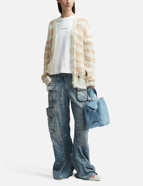 Acne Studios - ディストレスド ストライプカーディガン | HBX 