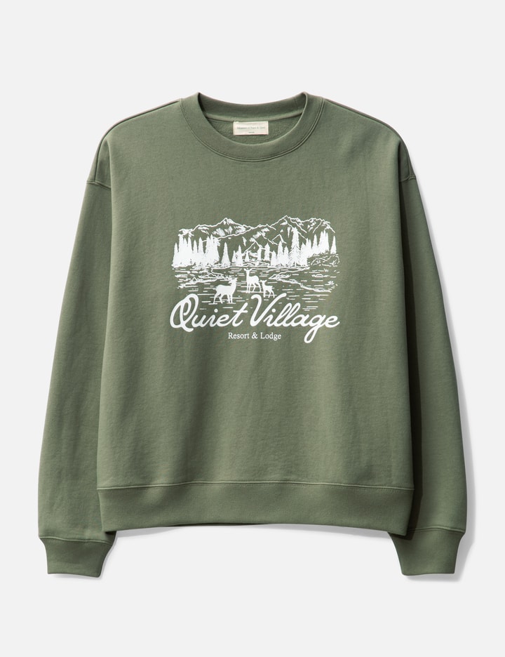 Shop Museum Of Peace &amp; Quiet Quiet Village Crewneck Sweatshirt In Green