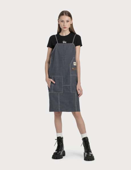 stussy denim dress 1017 ALYX 9SM - 1017 ALYX 9SM X Apron Streetwear COLOR:Wine Red collection:gifts-under$150 Boho wedding dress with A playful mini dress