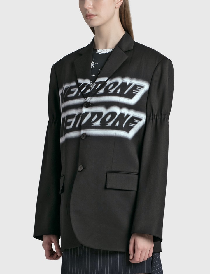 블랙 스탠다드 재킷 위드 로고 프린트 Placeholder Image