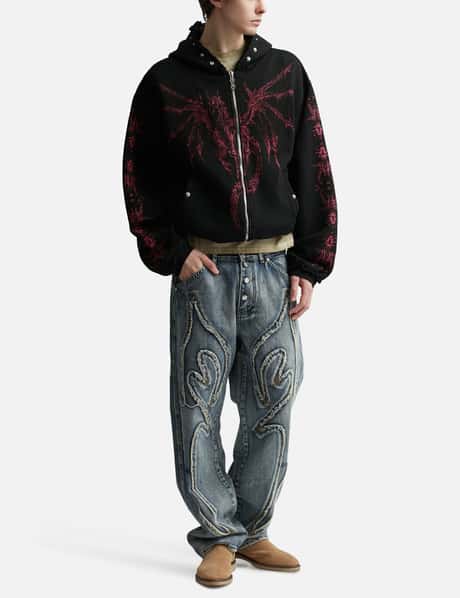 THUG CLUB - Dragon Stud Zip-Up Hoodie | HBX - Globally Curated 