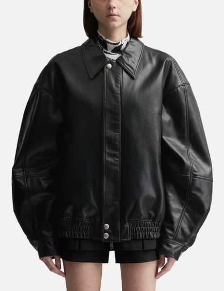 Lesugiatelier Faux Leather Blouson Jacket