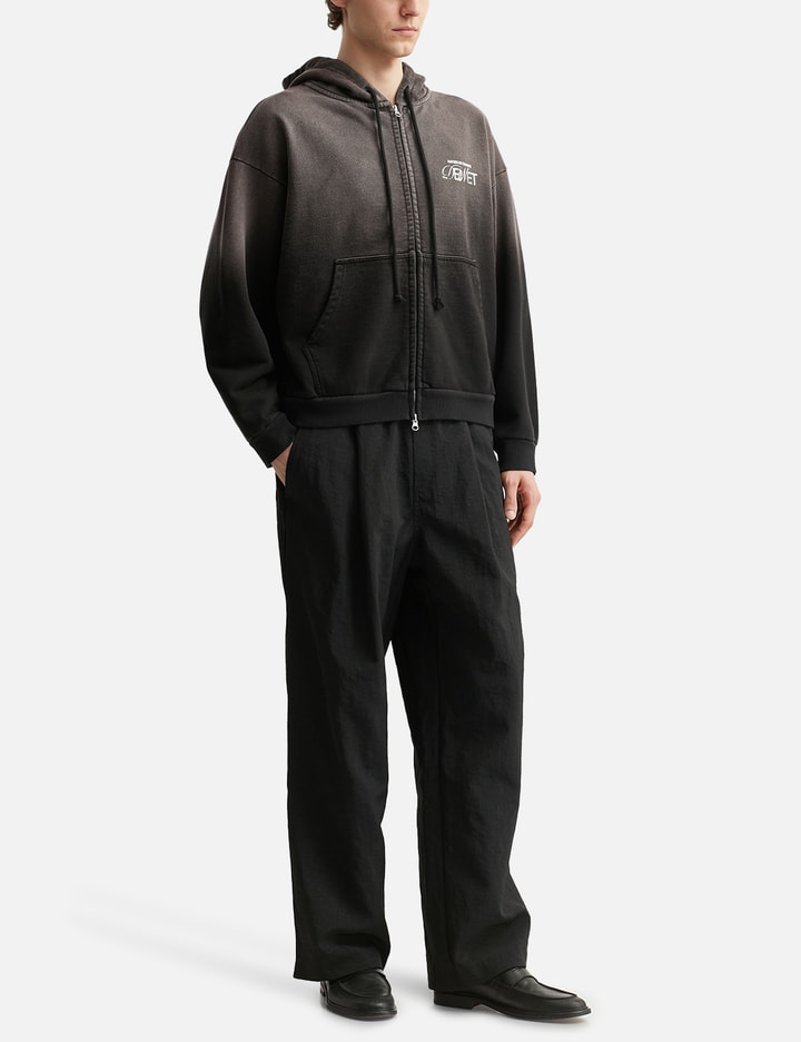 Deinet D Logo Washed Hood Zip-up In Black