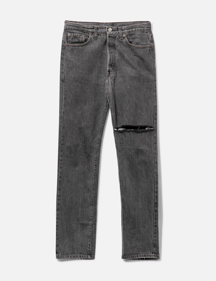 Vetements Destroyed Detail Washed Denim Jeans Placeholder Image