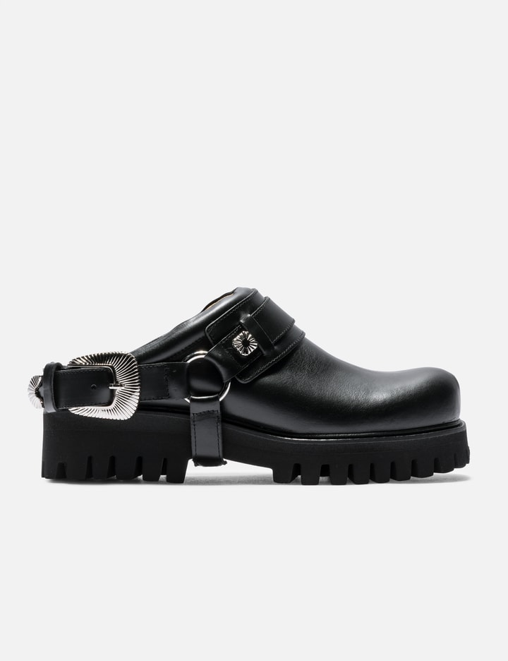 Toga Virilis Black Leather Mules