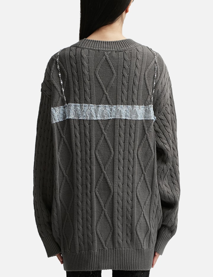 Tess Lace On Boyfriend Fit Knit Sweater Placeholder Image