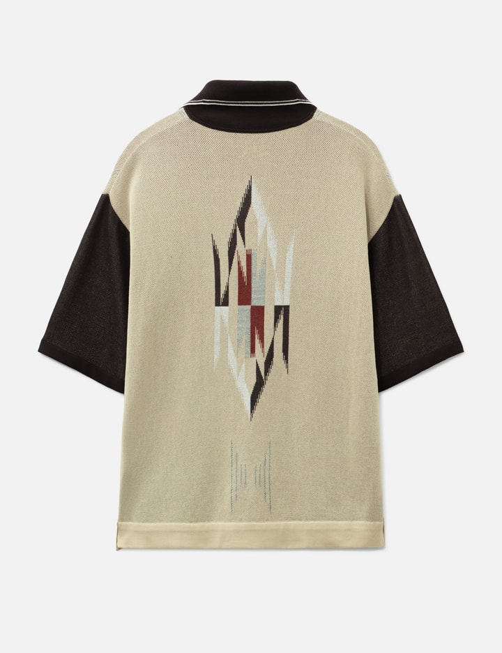 Kapital 12G Cotton Chimayo Pattern Knit Polo Cardigan