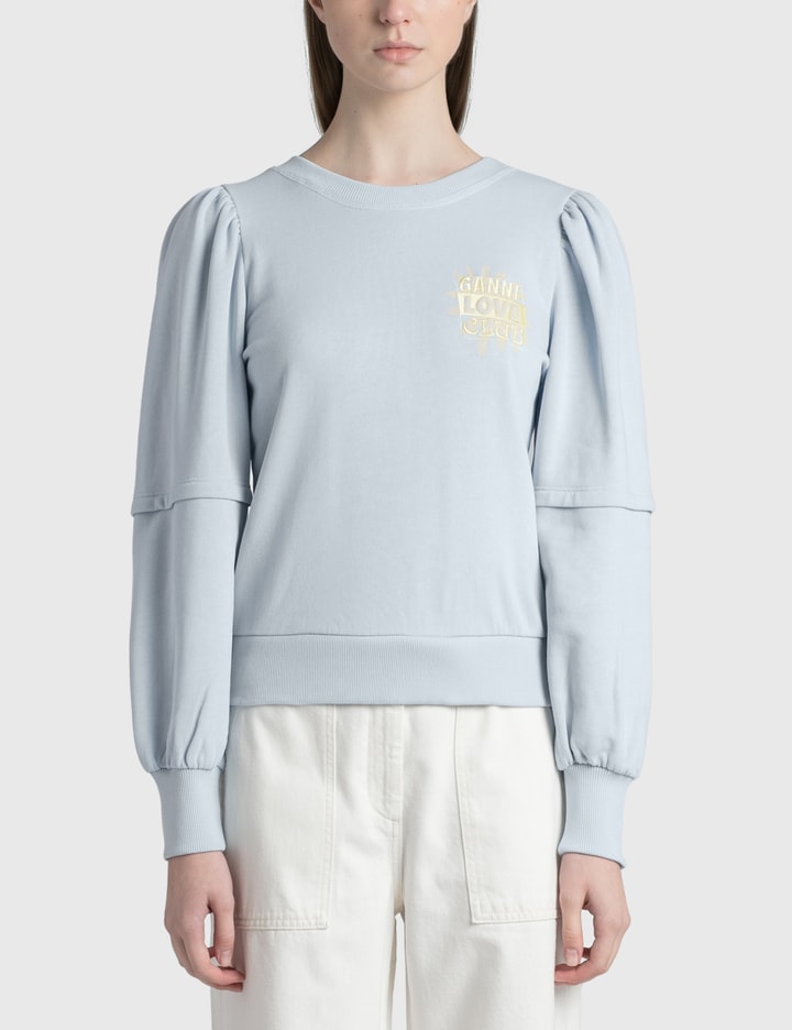 Ganni Open Back Isoli Pullover In Blue