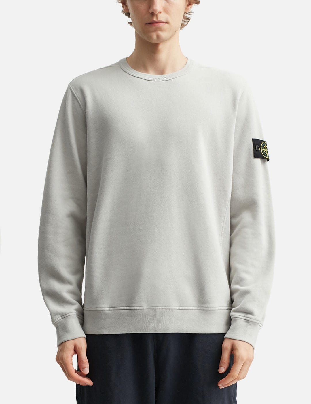 Brushed Organic Cotton Fleece Sweatshirt With Ribbed Inserts view 12