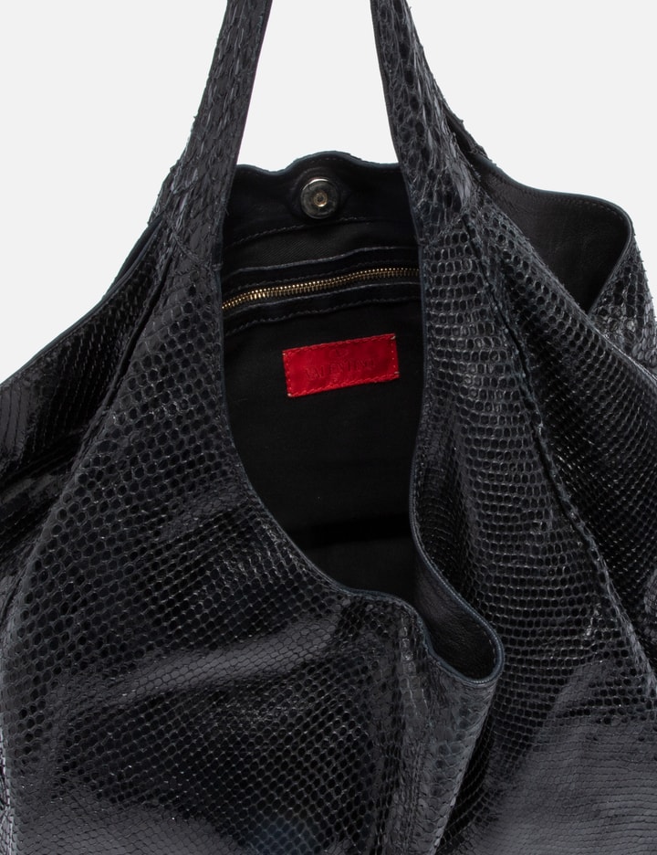 Shop Valentino Lizard Handbag In Black