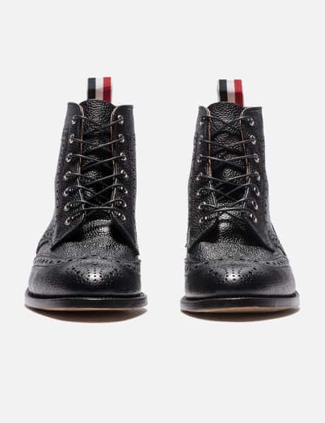 Thom Browne - ウイングチップ ブローグ ブーツ レザーソール ブラック 