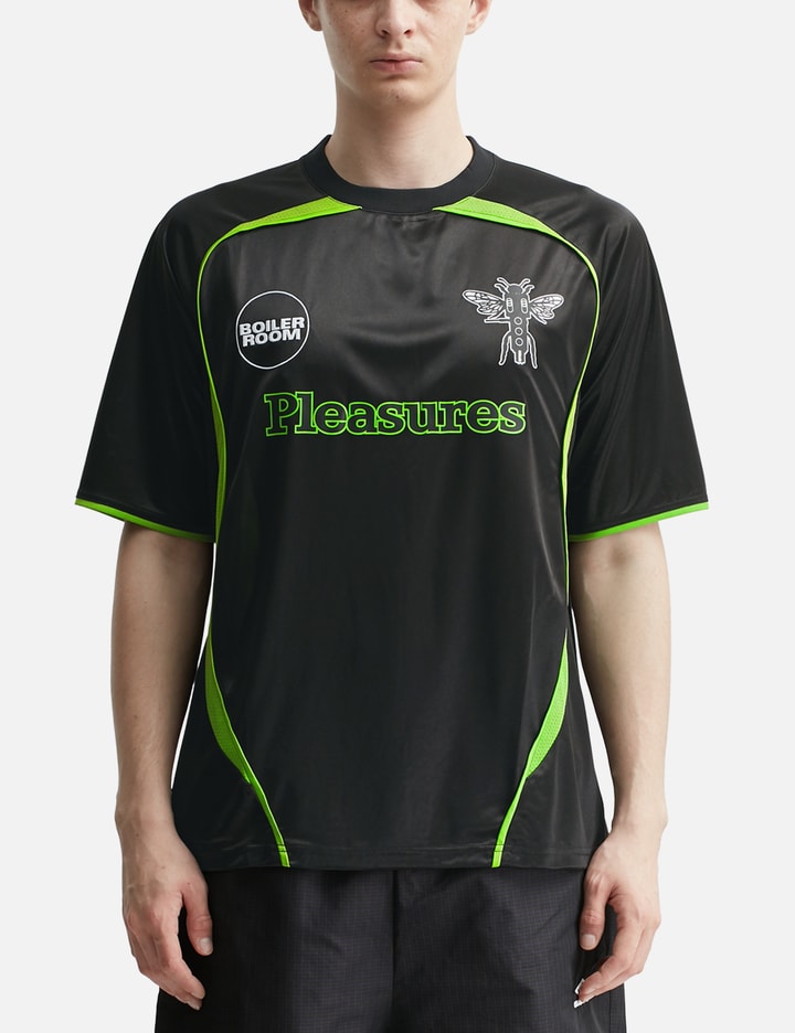 Pleasures Aqua Soccer Jersey In Black