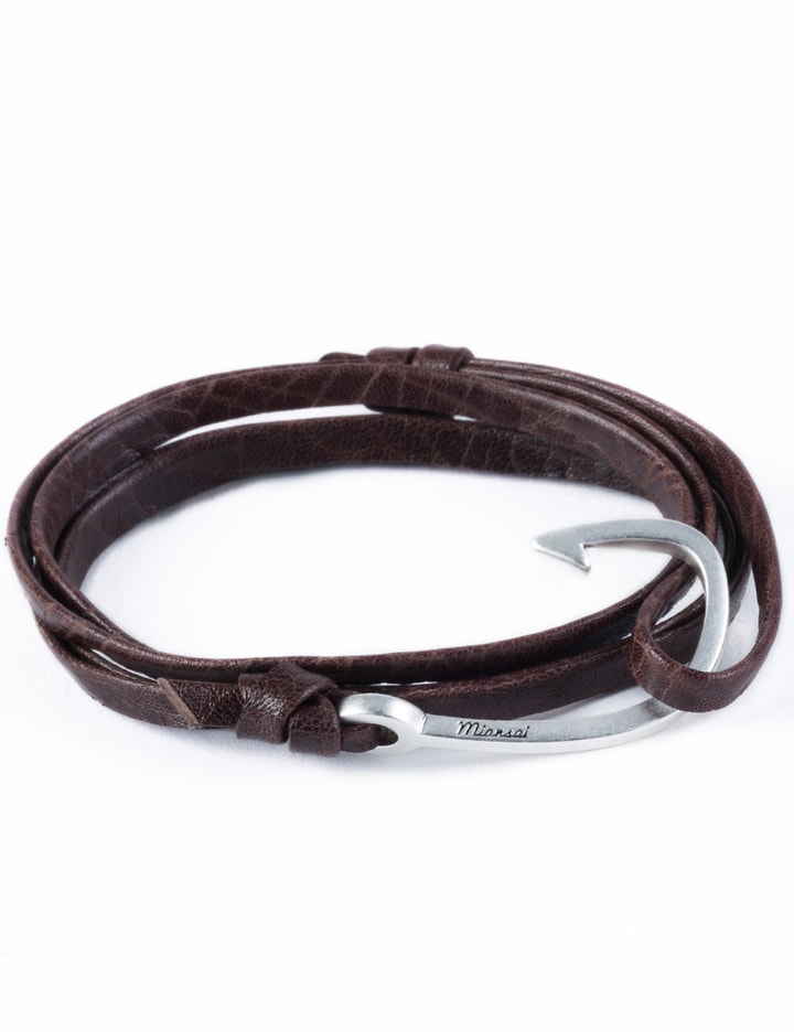 Mojave Brown Silver Hook On Leather Bracelet Placeholder Image