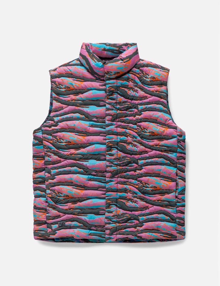 Erl Printed Quilted Cotton-jacquard Down Gilet In Multi
