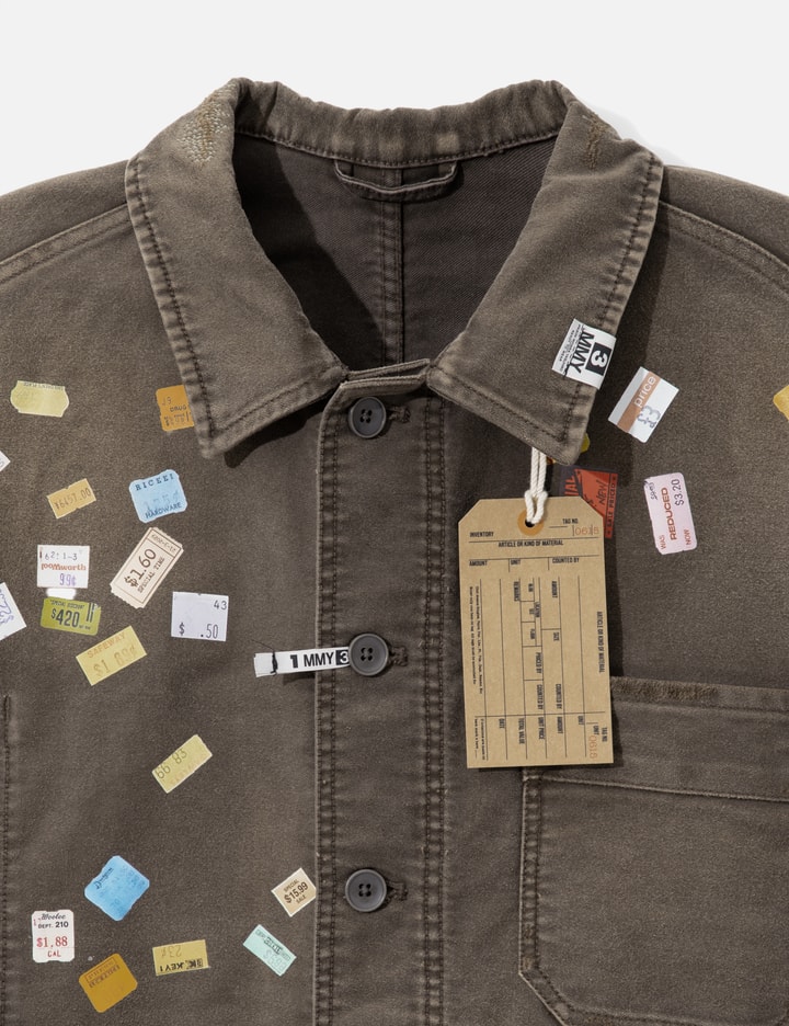 Maison Mihara Yasuhiro Price Tag Sticker Printed Repair Coverall Shirt