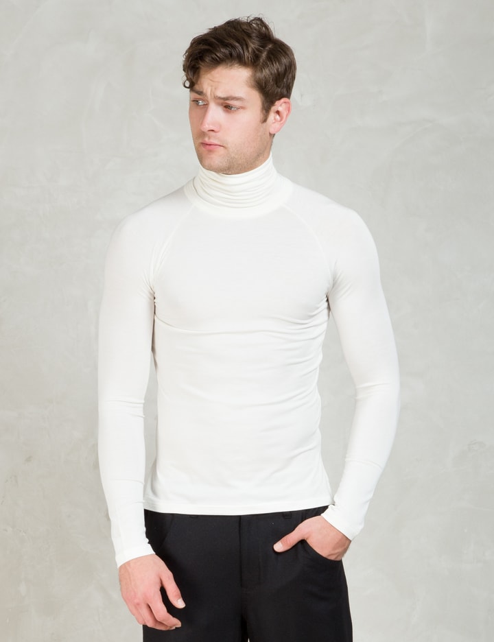 White Layerd Turtleneck Cutsewn L/s Tee Placeholder Image