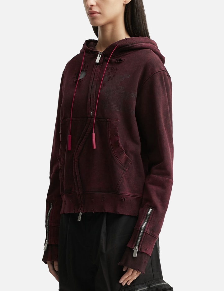 Distressed GC Curved Red Zipper Hoodie Placeholder Image