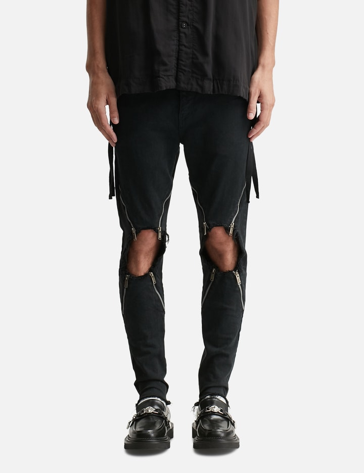 UC1E4515-2 Stretch Denim 4 Zips Jeans Placeholder Image