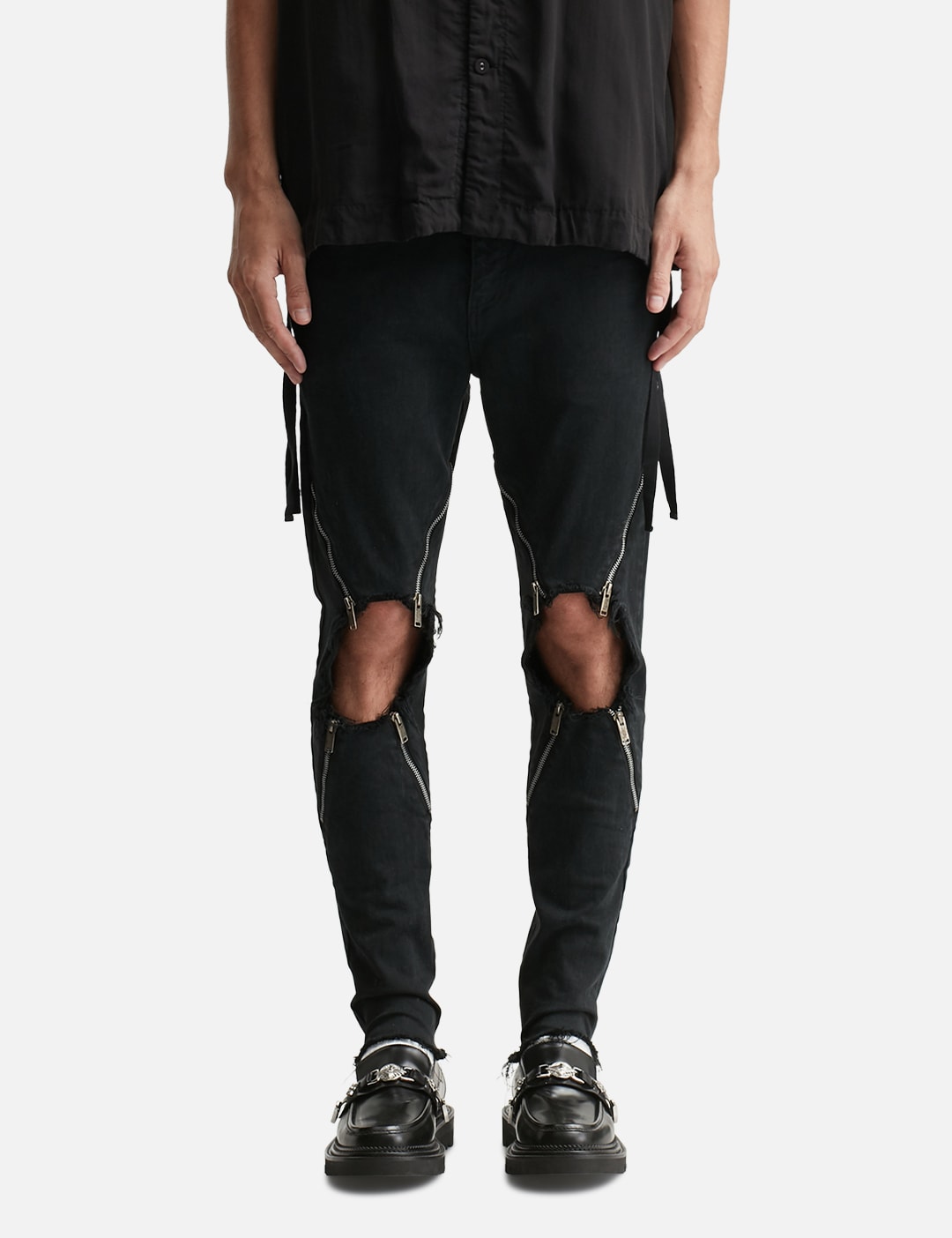 UC1E4515-2 Stretch Denim 4 Zips Jeans view 18