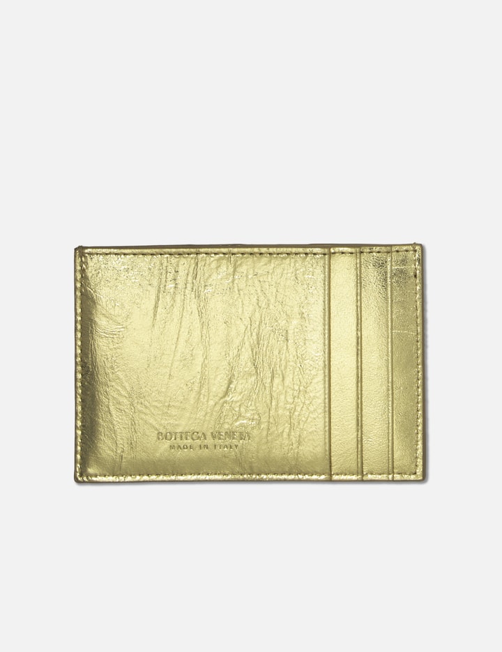 Shop Bottega Veneta Cassette Credit Card Case In Gold