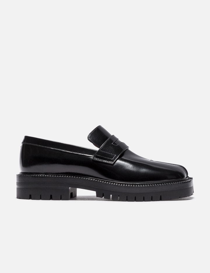 Maison Margiela Leather Tabi Loafers In Black