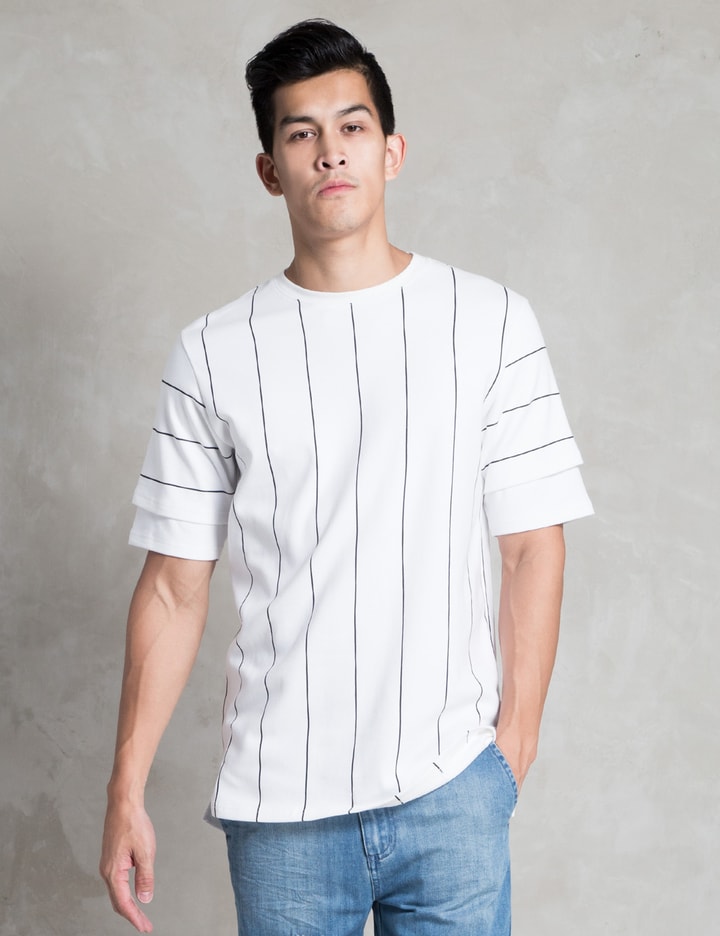 White Pinstripe Layer T-Shirt Placeholder Image