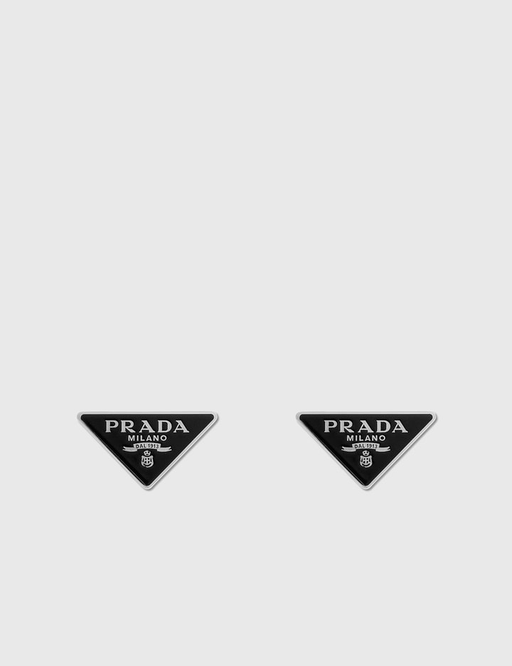 Prada - Logo Plated Earrings | HBX - Globally Curated Fashion and Lifestyle  by Hypebeast
