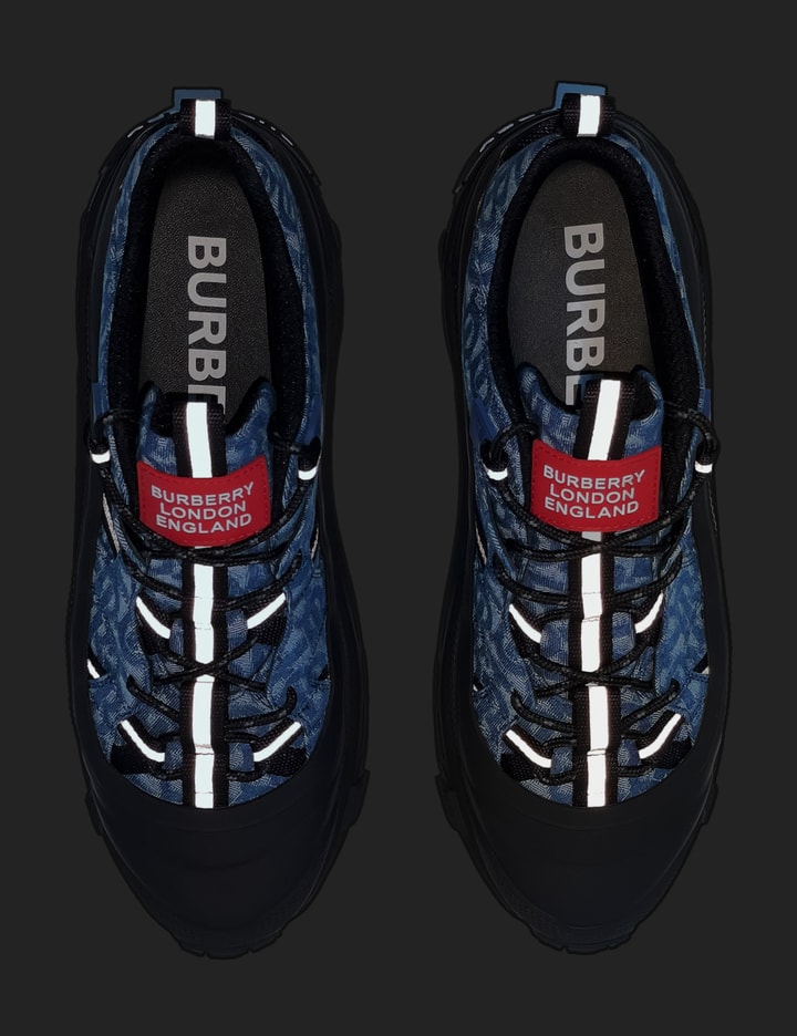 Monogram Print Denim and Leather Arthur Sneakers Placeholder Image