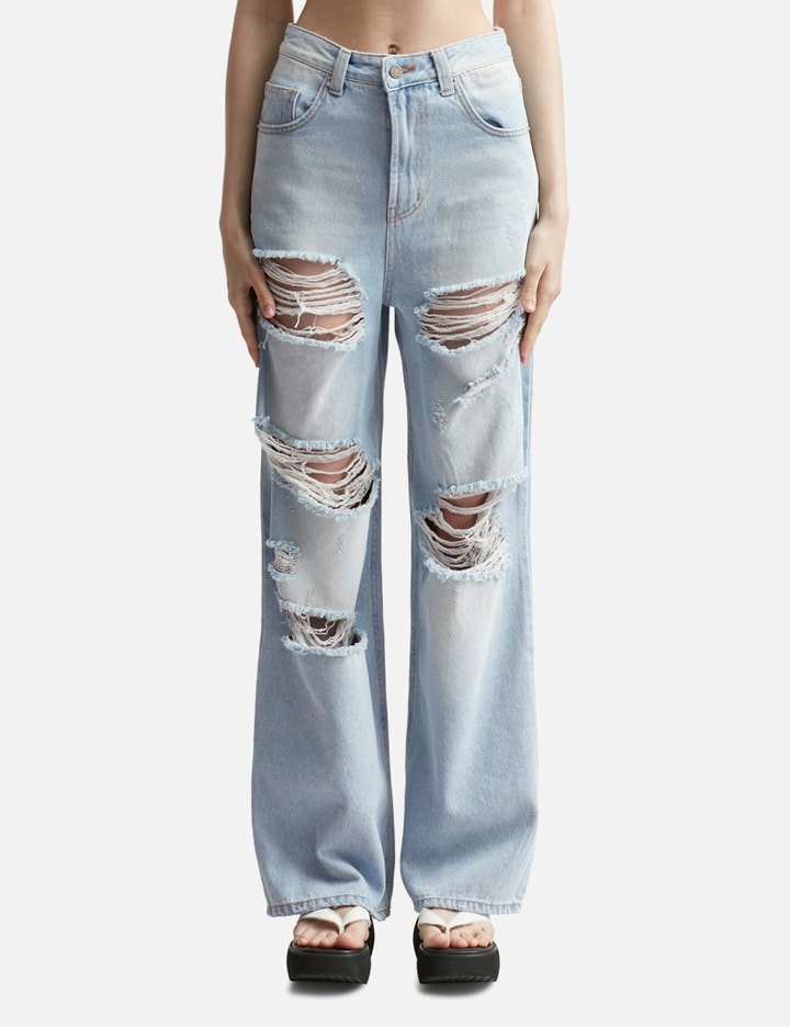 DISTRESSED HIGH WAIST JEANS Placeholder Image