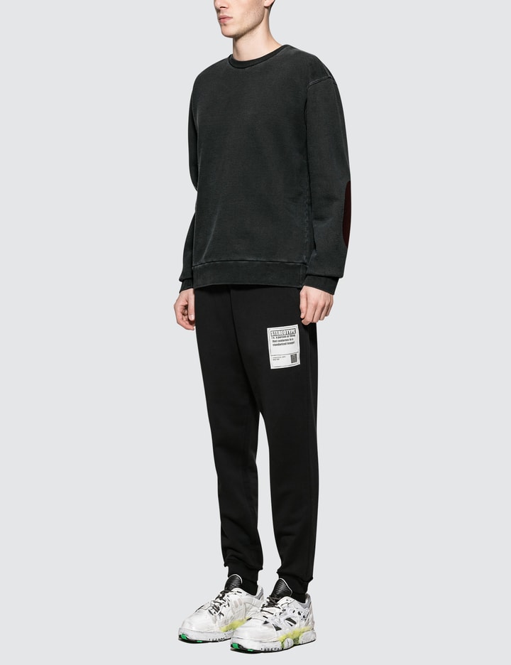 Black Open End Fleece Sweater With Arm Patch Placeholder Image
