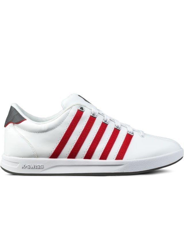 K-SWISS - White with Red Court Pro S Shoes | HBX