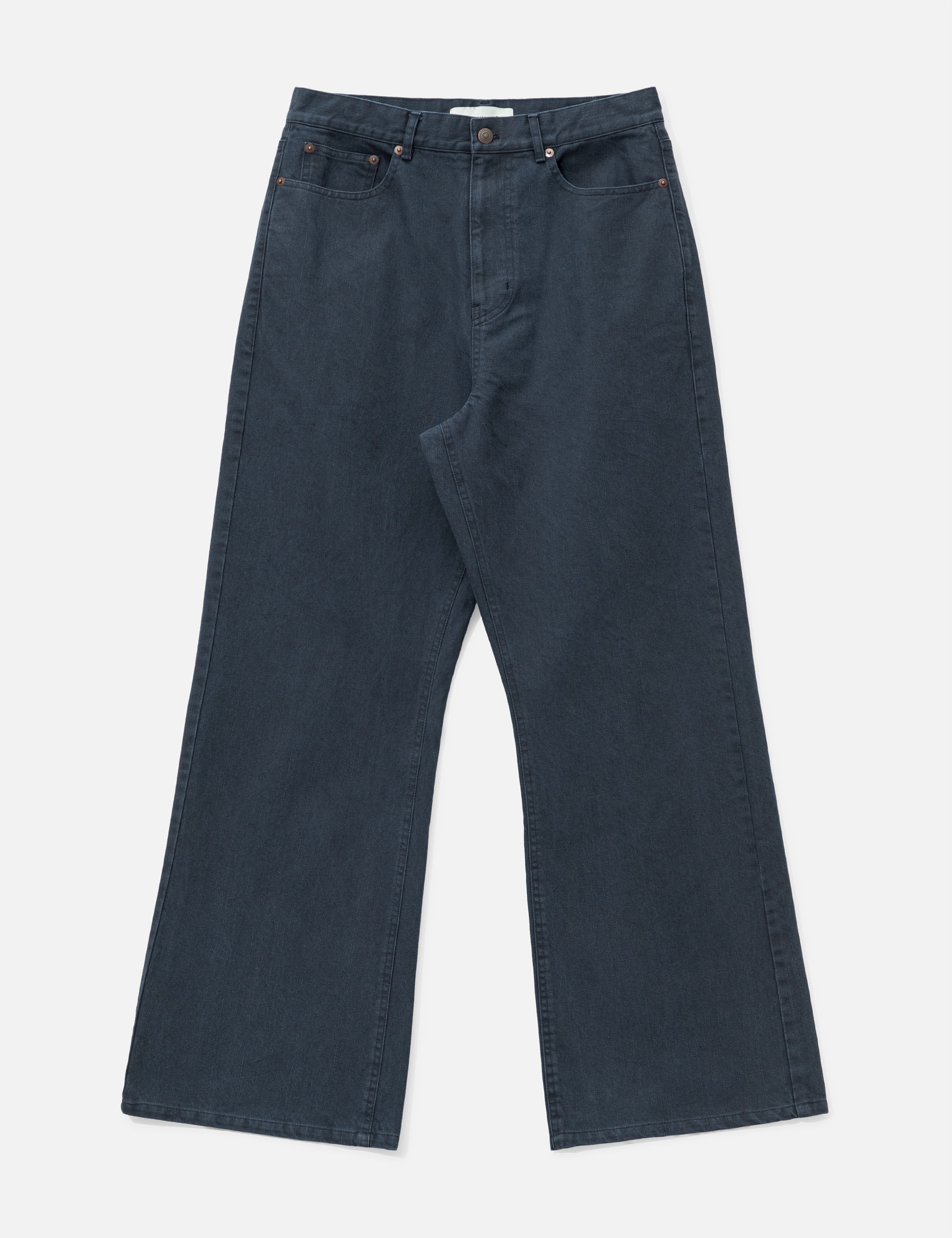 Washed Cotton Twill Loose Flared Jeans view 16