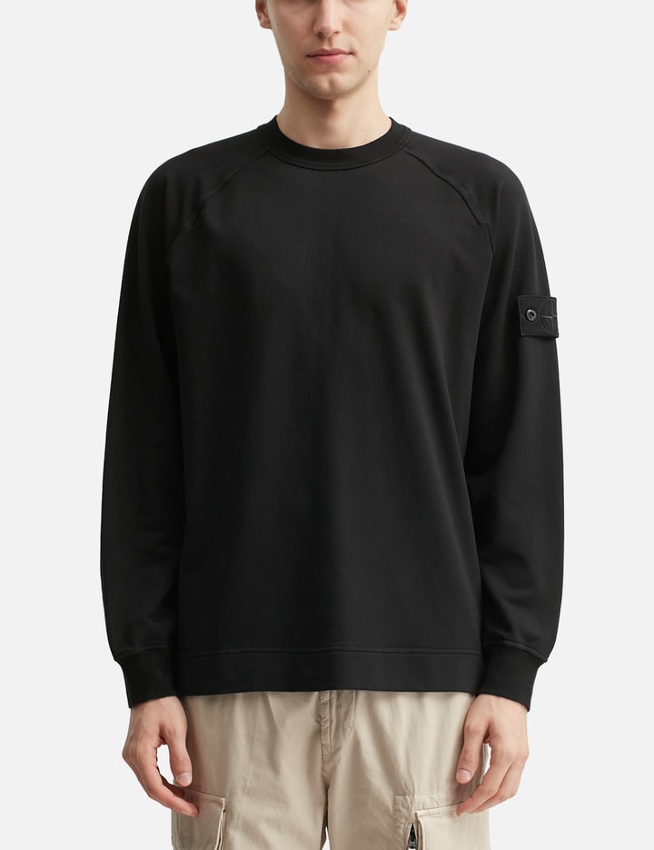Stone Island Cotton Stretch Fleece S.I. Ghost Crewneck Sweatshirt