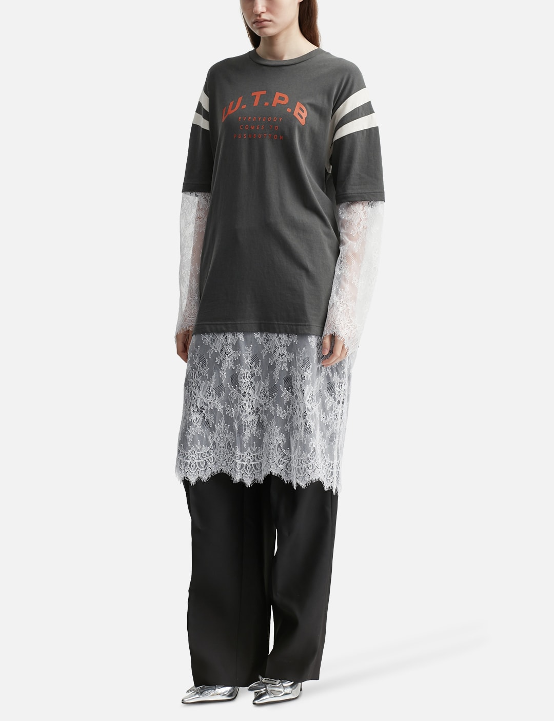 Layered Lace Sleeve Tee view 12
