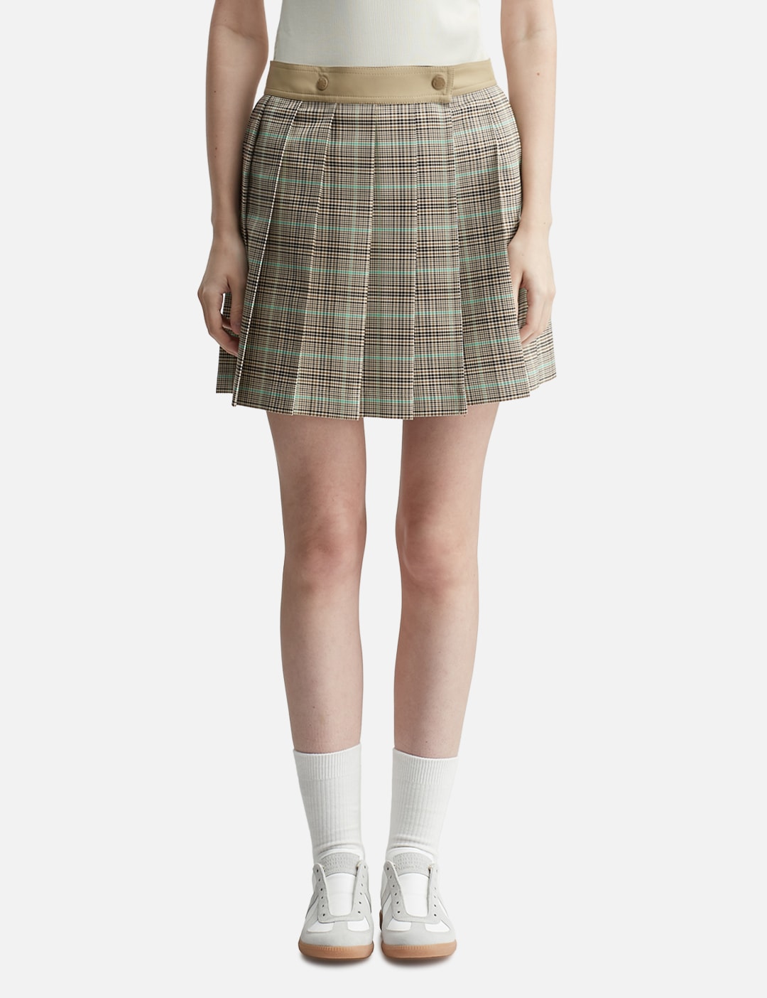 Checked Pleated Mini Skirt
