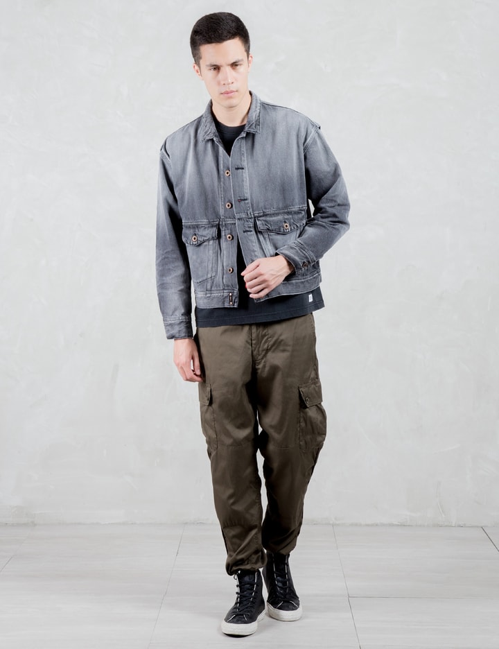 Drop Shoulder Washed Denim Jacket Placeholder Image