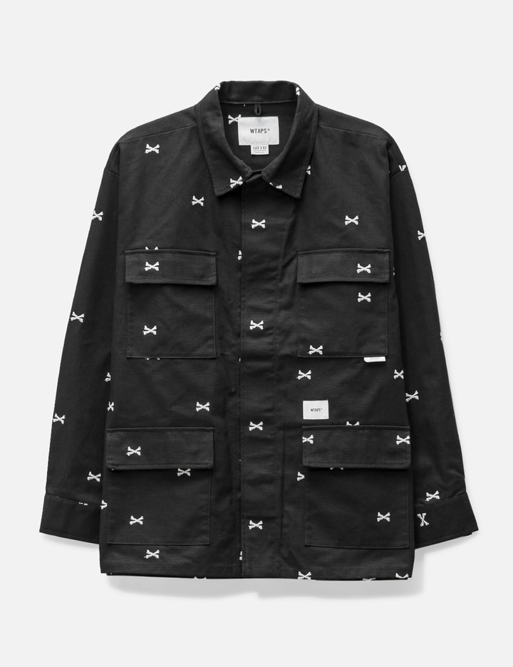 Wtaps Skull Embroidery Shirt Jacket In Blue