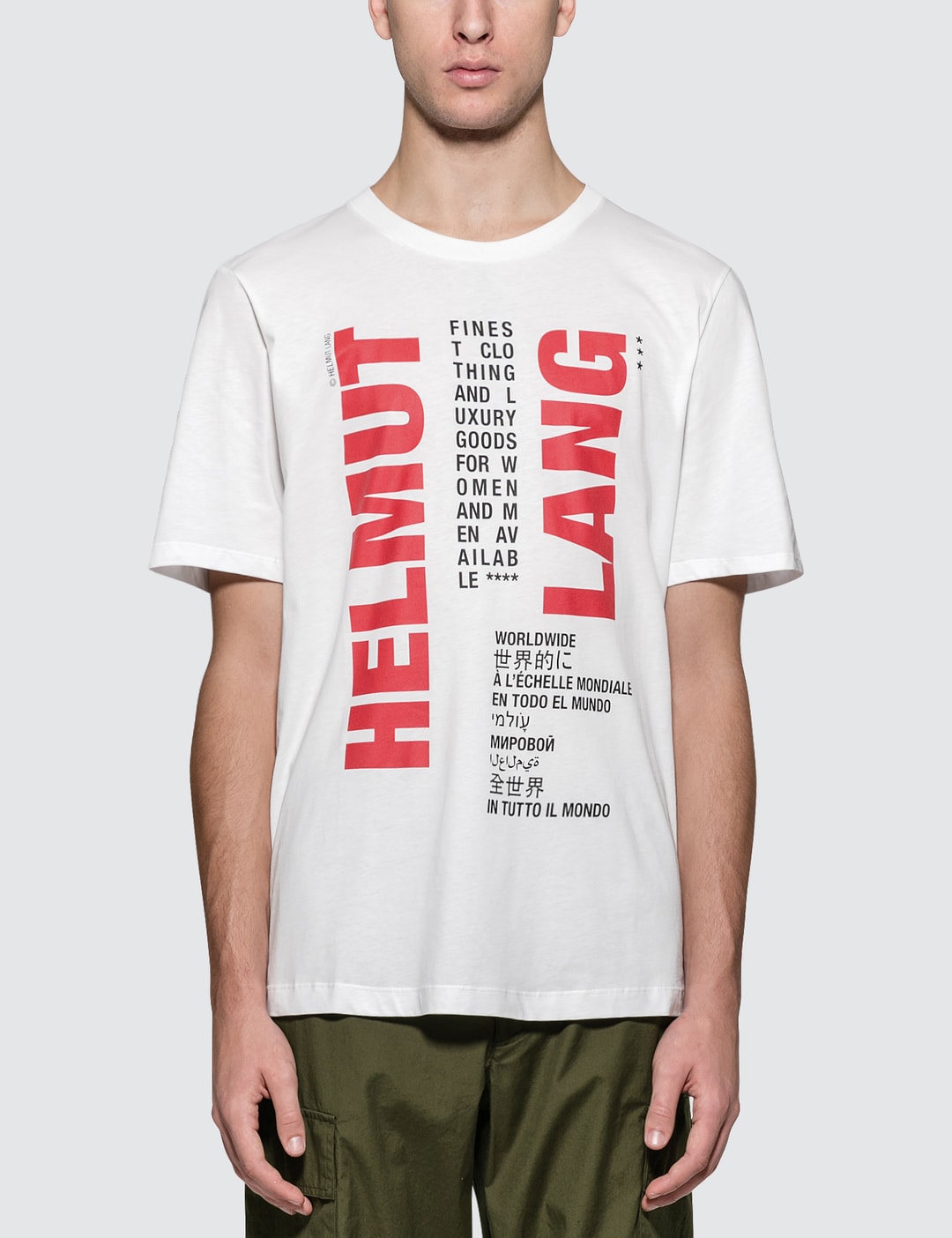 Shop Helmut Lang Logo Print Crewneck T-Shirt