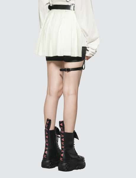 Hyein Seo - Pleated Skirt With Leather Garter Belt