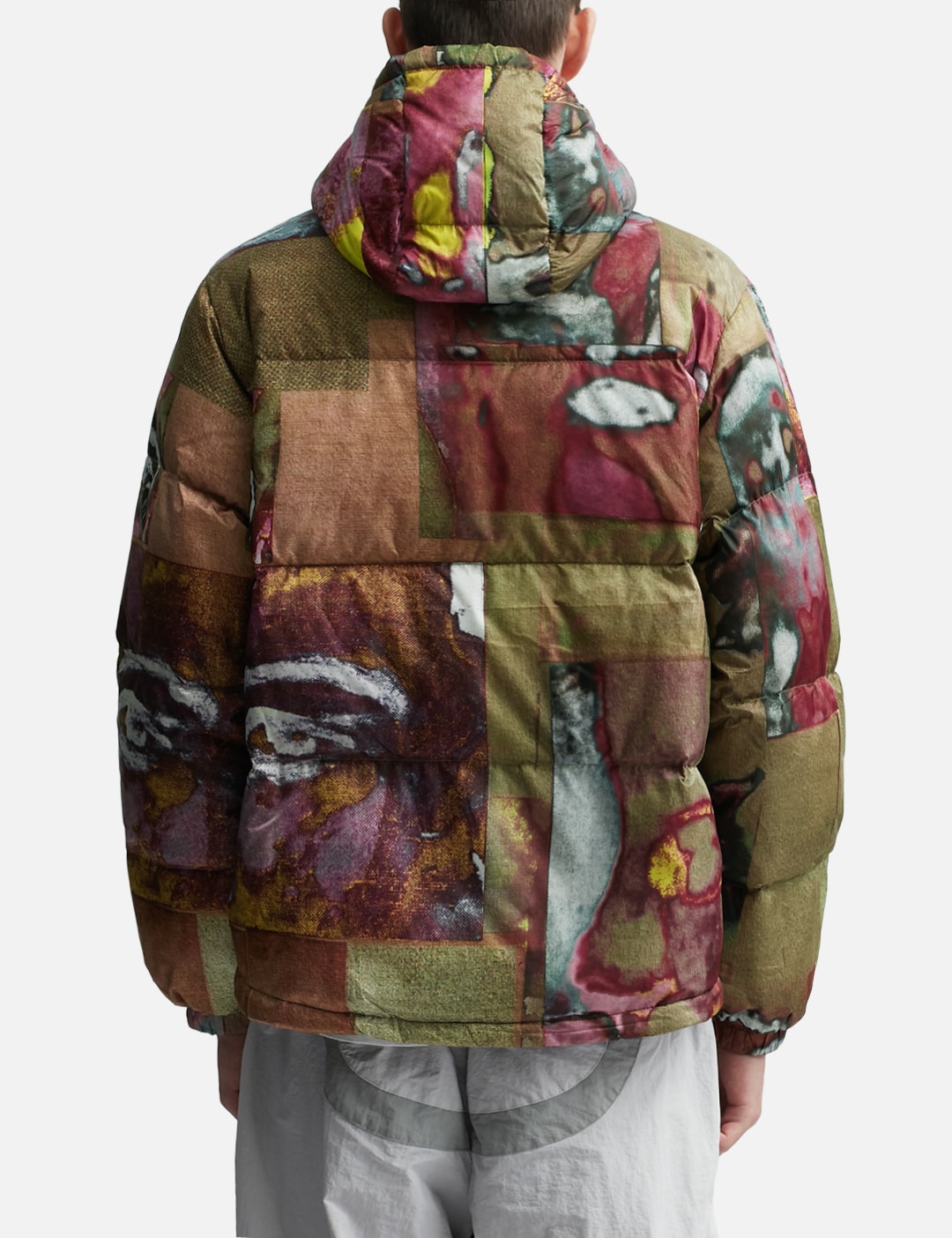 Printed Faces Collage Puffer Jacket view 15